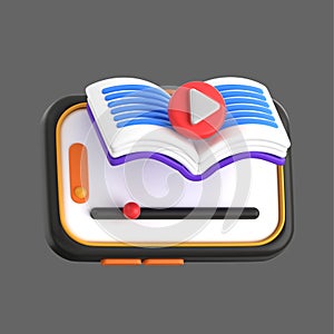 Video Learning 3D illustration