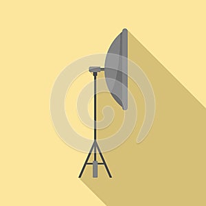 Video light stand icon, flat style