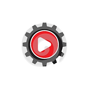 video machine logo template design vector