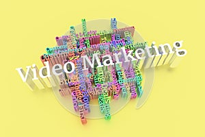 Video Marketing, Business keyword words cloud.