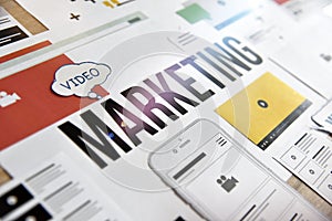 Video marketing concept design photo