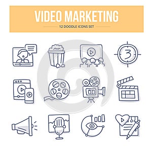 Video Marketing Doodle Icons