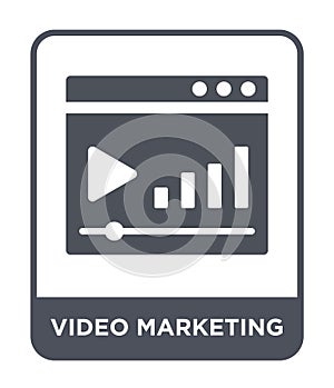 video marketing icon in trendy design style. video marketing icon isolated on white background. video marketing vector icon simple