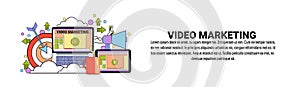 Video Marketing Strategy Concept Horizontal Banner With Copy Space