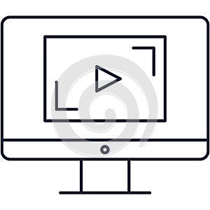 Video marketing vector digital content flat icon