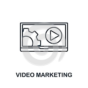 Video Marketing vector icon symbol. Creative sign from seo and development icons collection. Filled flat Video Marketing