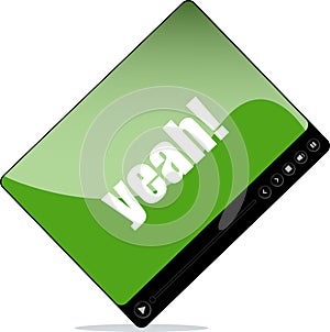 Video media player for web with yeah words