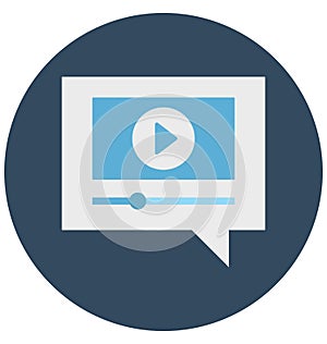 Video Message Isolated Vector icon that can be easily edit or modified