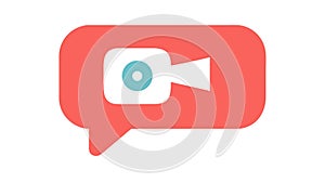Video messaging chat icon for multimedia, vector design Generative AI