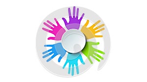 Video modern colorful hands rotation background