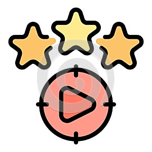 Video monetize raiting icon vector flat