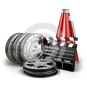 Video, movie, cinema vintage production concept.