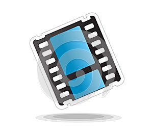 Video movie icon isolated