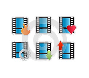 Video movie icon set