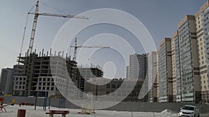 Video of multi-storey house and construction site