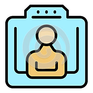 Video online conference icon vector flat