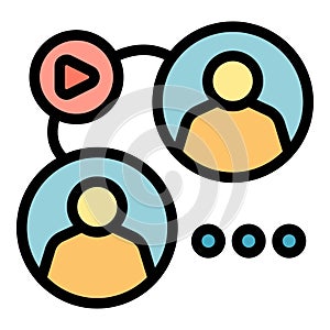 Video online group icon vector flat