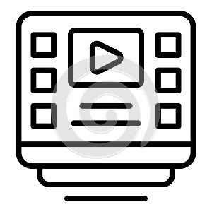 Video online study icon outline vector. Exam test