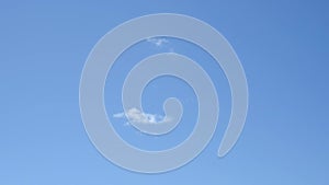 Video panorama of a white clouds along the blue summer sky