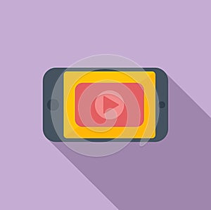 Video phone marketing icon flat vector. Digital business