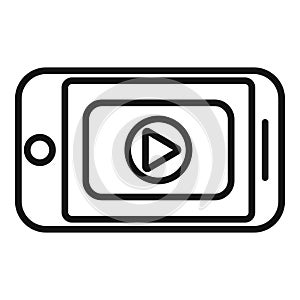 Video phone marketing icon outline vector. Digital business