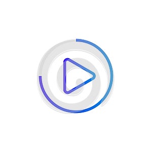 Video play button like simple replay icon.