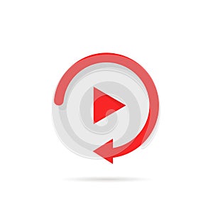 Video play button like simple replay icon photo