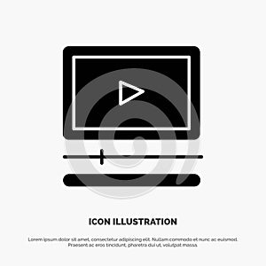 Video, Player, Audio, Mp3, Mp4 solid Glyph Icon vector