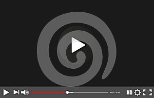 Video player bar template for your design for web site and app