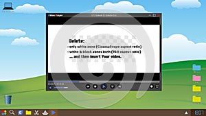 Video Player and Computer Desktop. Template. Vector illustration