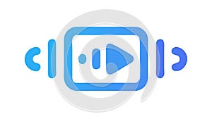 Video Player Controls Icon with Play and Pause Buttons, vector design Generative AI