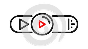 Video Player Controls Icon, Play, Pause, and Skip. vector design Generative AI