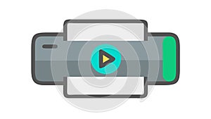 Video Player Device Vector with Play Button for Multimedia, vector design Generative AI