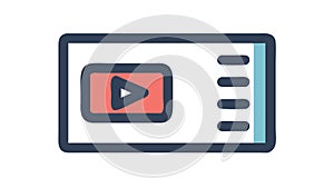 Video Player Document Icon, vector design Generative AI