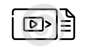 Video Player on Document, Multimedia Content and Files, vector design Generative AI