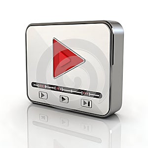 Video Player Icon 3D Render