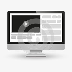 Video player interface for web and mobile apps. Flat style. Vector illustration, EPS10.