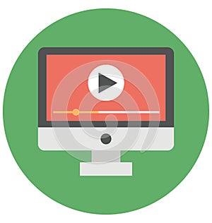 Video player Isolated Vector icon that can be easily modified or edit