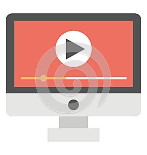 Video player Isolated Vector icon that can be easily modified or edit