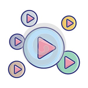 Video player Isolated Vector icon that can be easily modified or edited