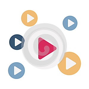 Video player Isolated Vector icon that can be easily modified or edited