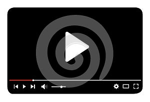 Video player. Multimedia player social media. Video player interface template for web and mobile apps â€“ vector