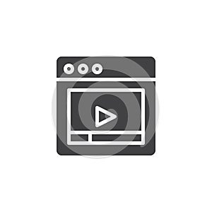 Video player with play button vector icon