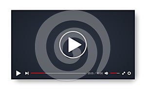 Video player template for web or mobile apps. Vector illustration