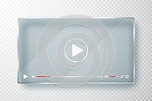 Video player template for web or mobile apps. Vector illustration