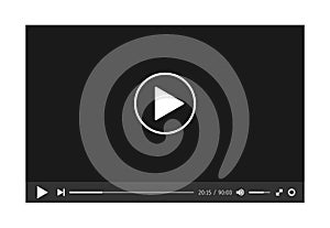 Video player template for web or mobile apps. Vector illustration