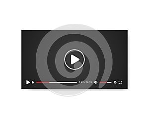 Video player template for web or mobile apps. Video player concept symbol Vector illustration EPS 10