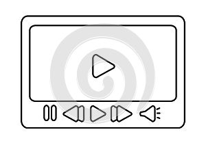 Video player. vector illustartion of a video player.