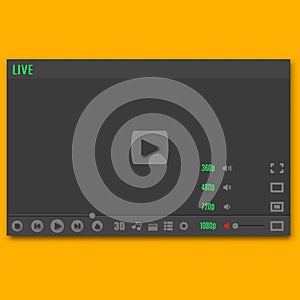 Video player, vector illustration.