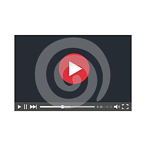 Video Player Vector illustration flat design on a white backgraund